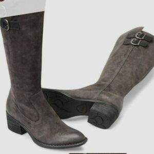 BORN BRAND BOOTS!  BASIL !!  Charcoal Suede Over the Knee Boots!!